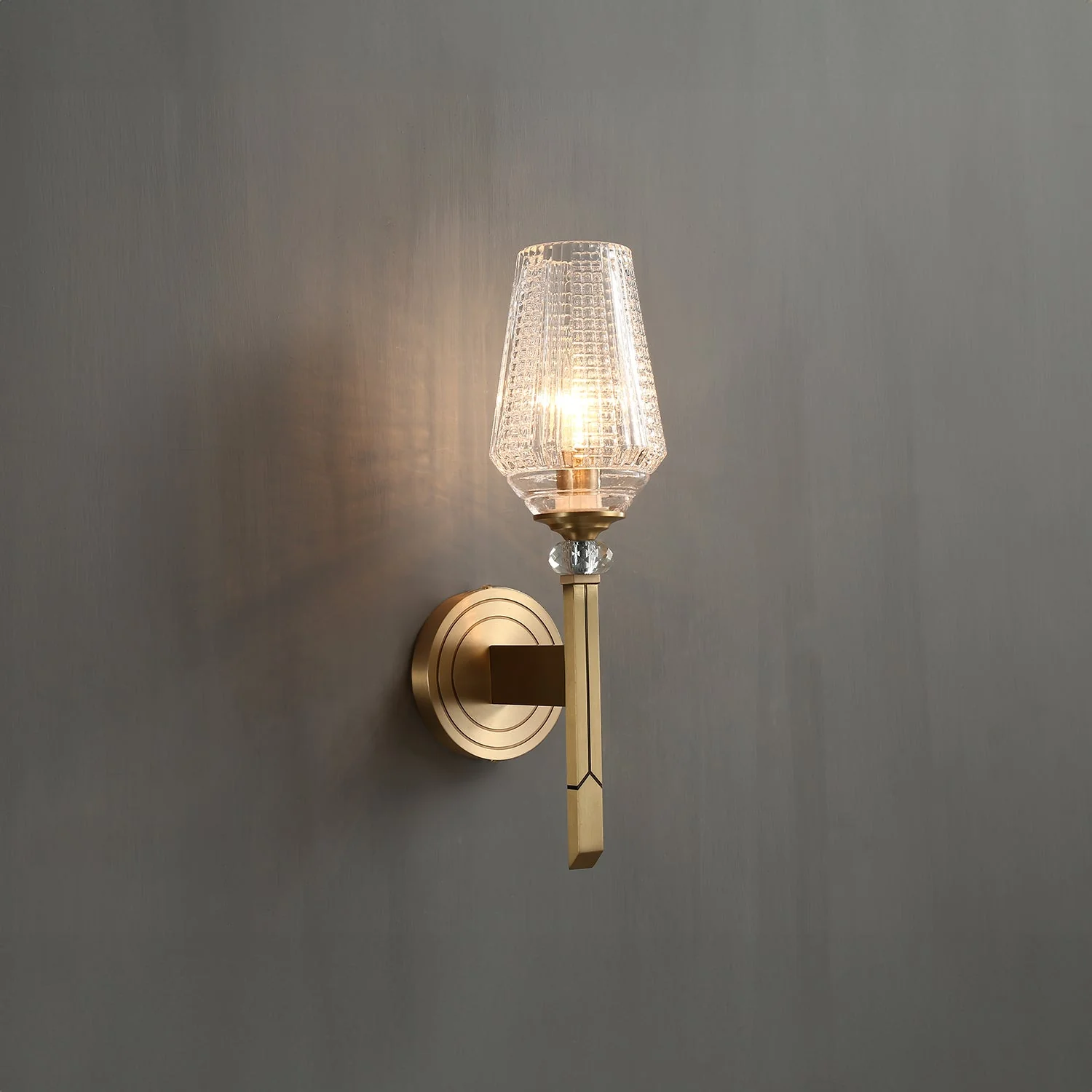 Orrefors Vase Brass Sconce - Image 6