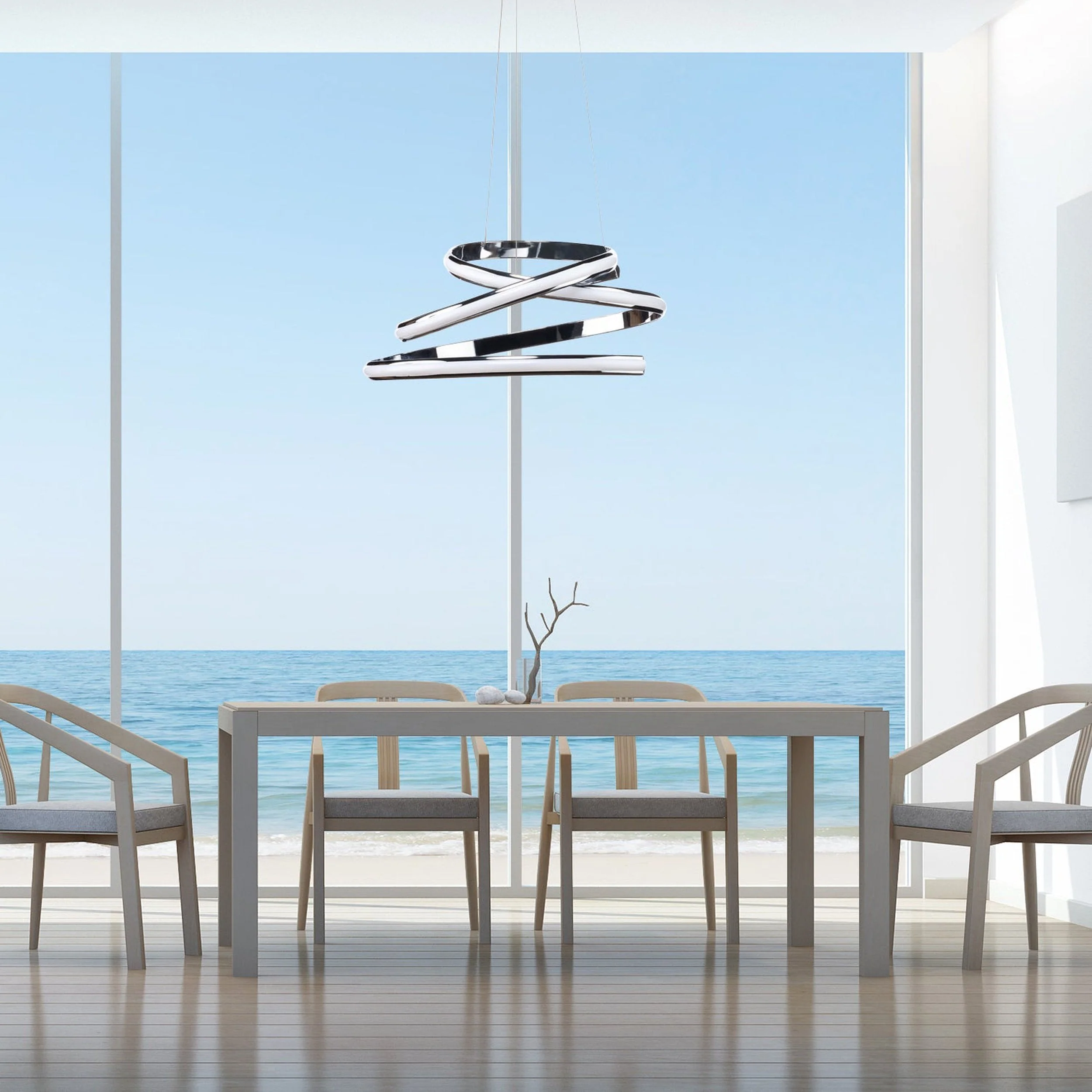 Oslo LED Adjustable Chandelier // Chrome - Image 2