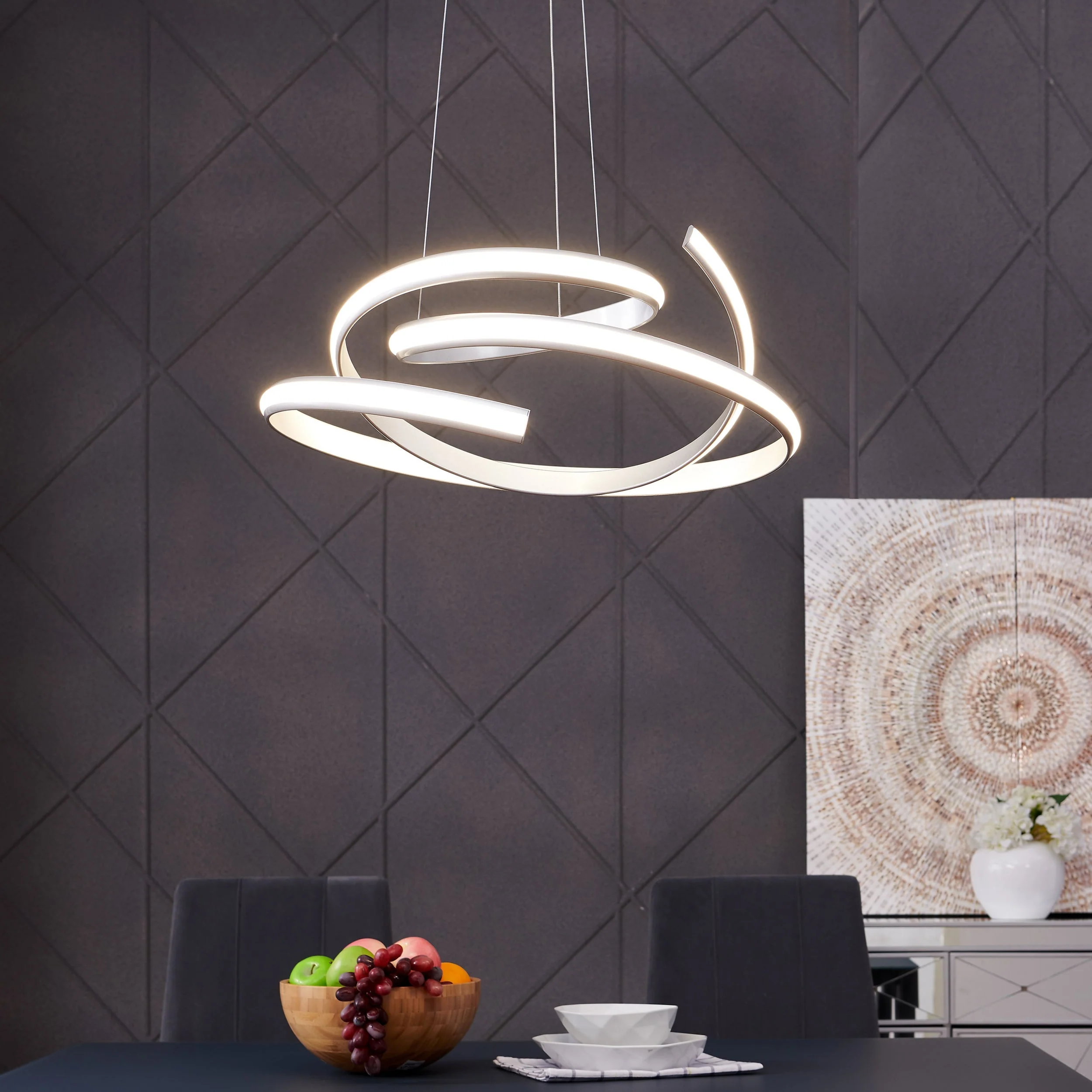 Oslo LED Adjustable Chandelier // Silver - Image 2
