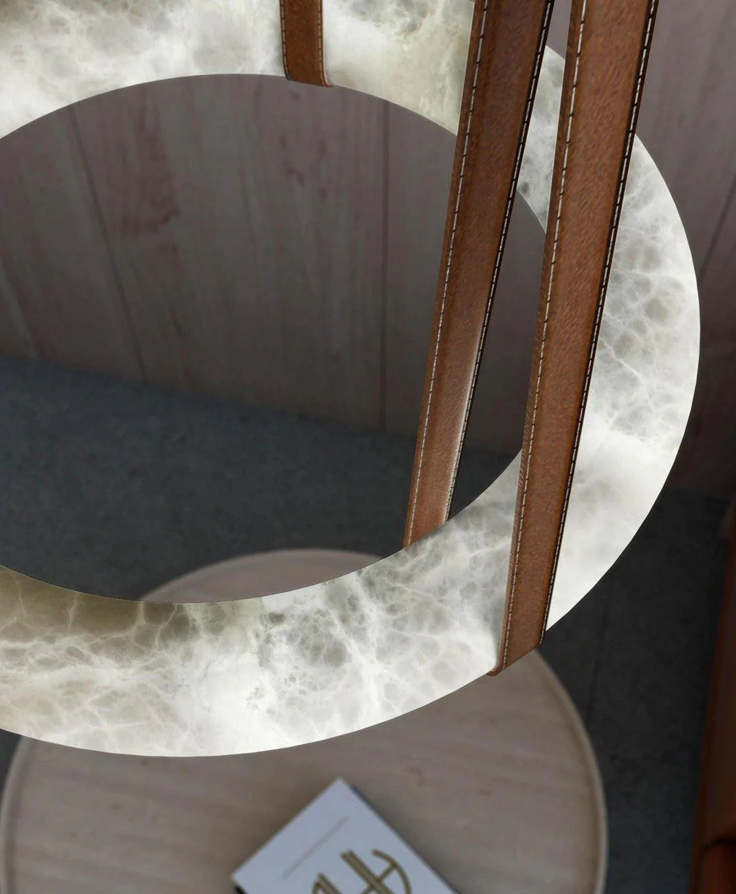 Alabaster Pendant Alabaster Chandelier, Halo Ring Chandelier - Image 16