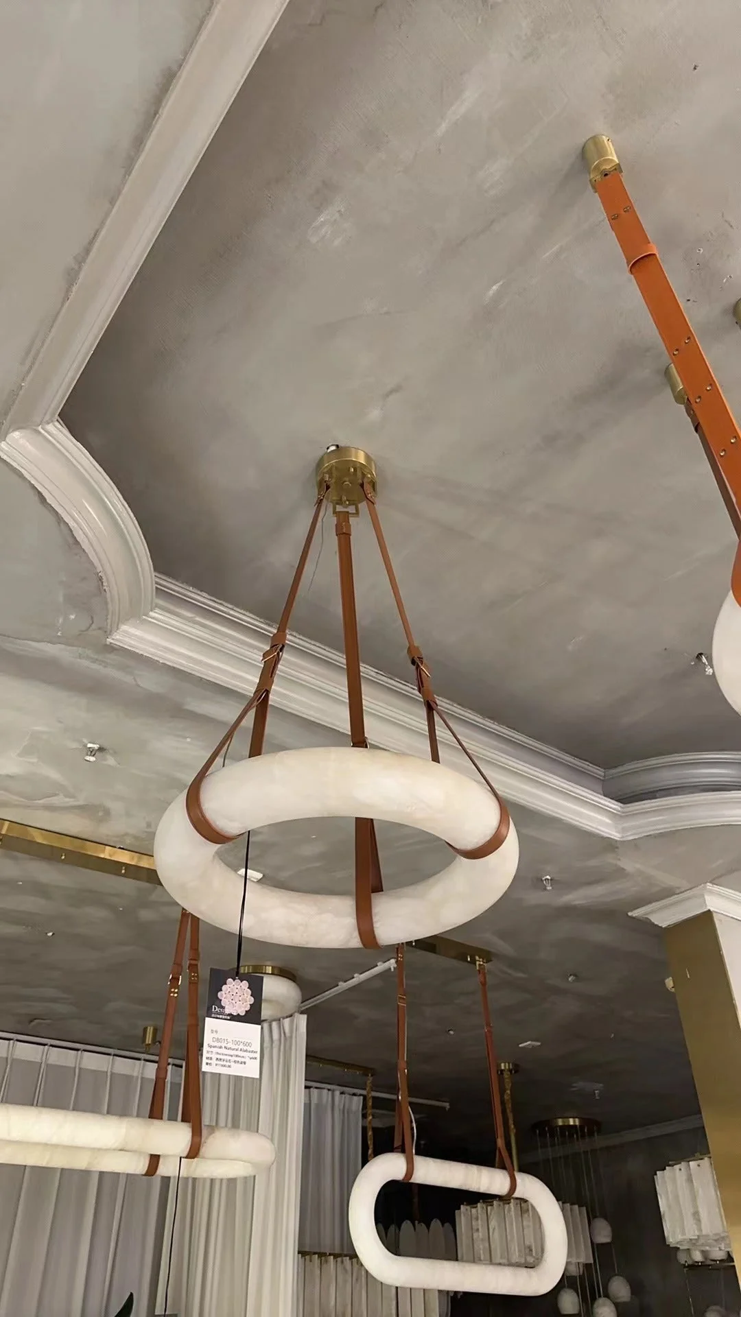 Alabaster Pendant Alabaster Chandelier, Halo Ring Chandelier - Image 23