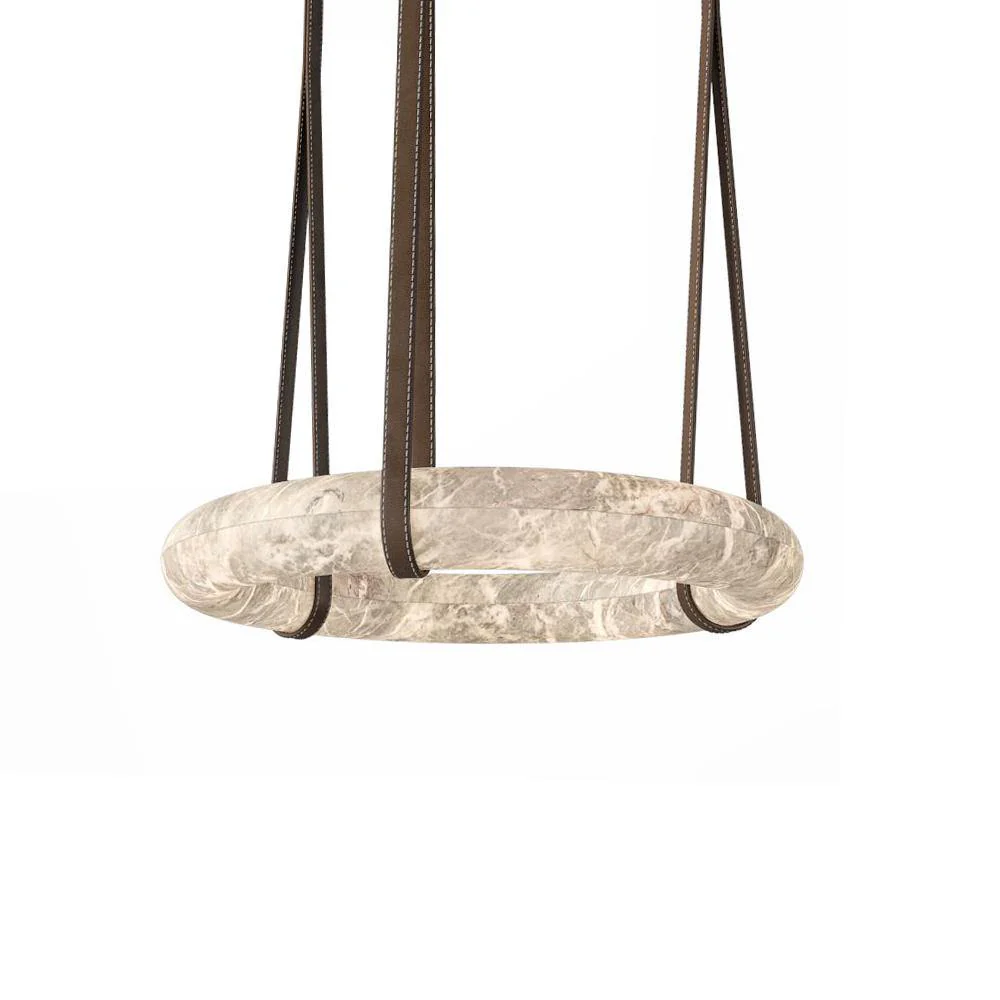 Alabaster Pendant Alabaster Chandelier, Halo Ring Chandelier - Image 6