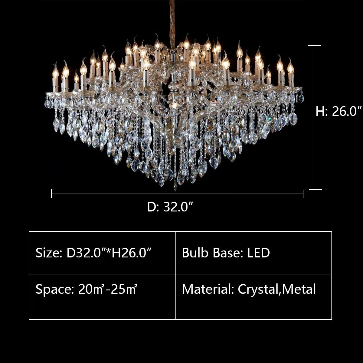 Oversized Luxury Candle Branch Raindrop Crystal Pendant Chandelier for Living/Dining Room/Foyer/Stairs - Image 15