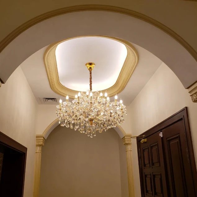 Oversized Luxury Candle Branch Raindrop Crystal Pendant Chandelier for Living/Dining Room/Foyer/Stairs - Image 8