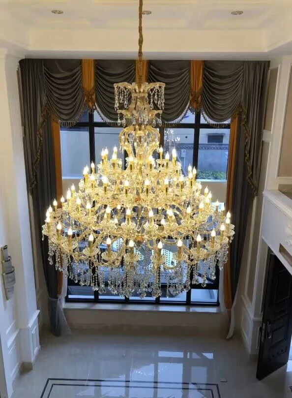 Oversized Luxury Traditional Gold/Chrome Candle Branch Crystal Chandelier - Image 11