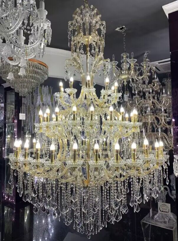 Oversized Luxury Traditional Gold/Chrome Candle Branch Crystal Chandelier - Image 13