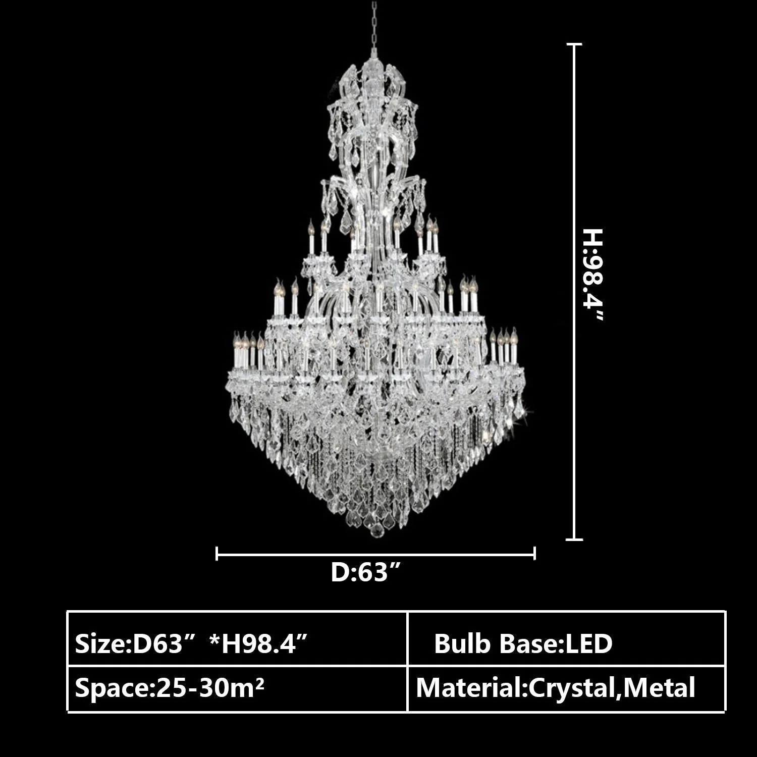 Oversized Luxury Traditional Gold/Chrome Candle Branch Crystal Chandelier - Image 16