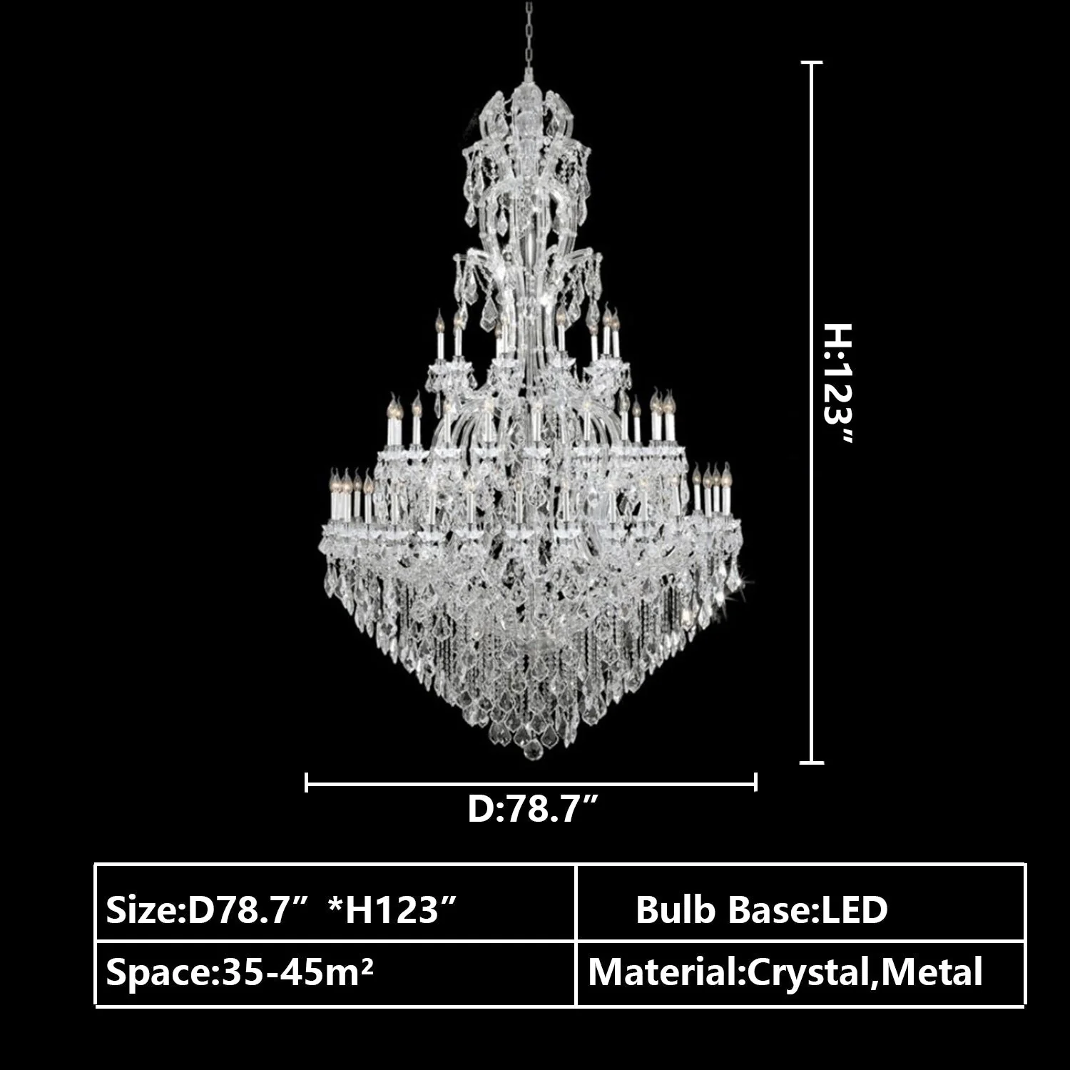 Oversized Luxury Traditional Gold/Chrome Candle Branch Crystal Chandelier - Image 18