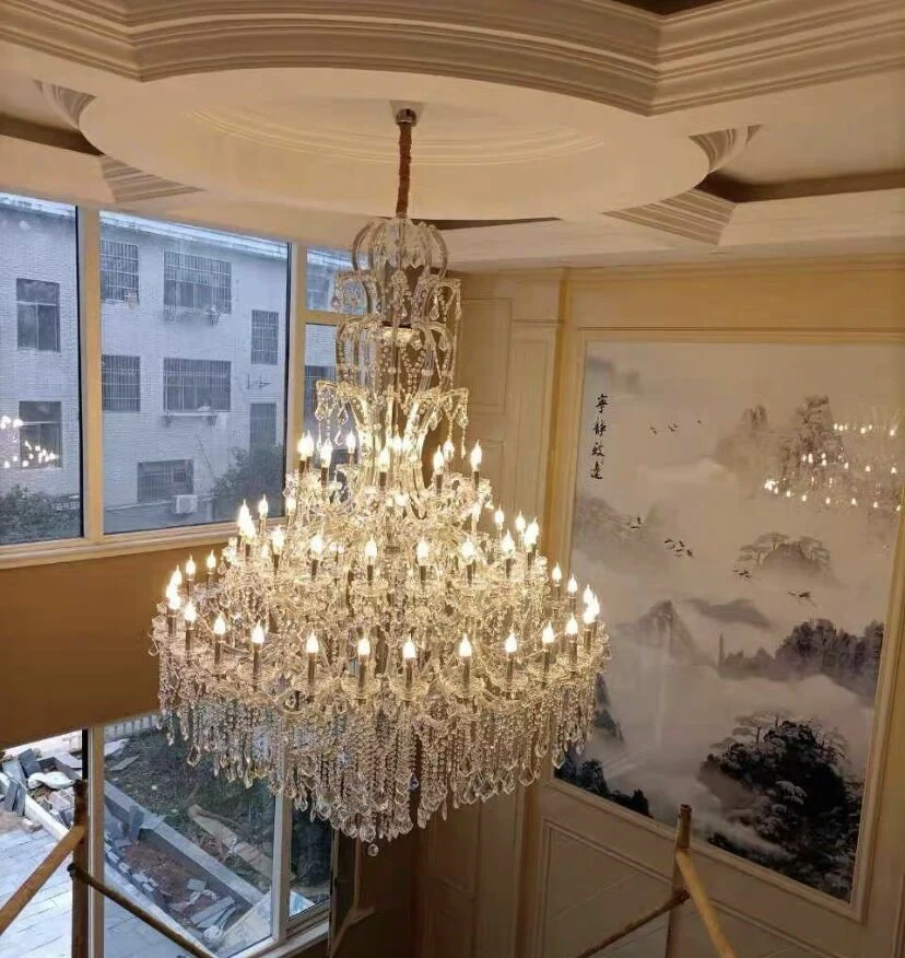 Oversized Luxury Traditional Gold/Chrome Candle Branch Crystal Chandelier - Image 4