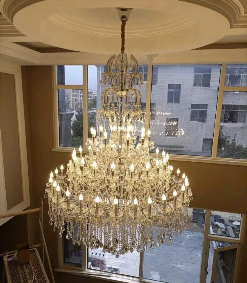 Oversized Luxury Traditional Gold/Chrome Candle Branch Crystal Chandelier - Image 7