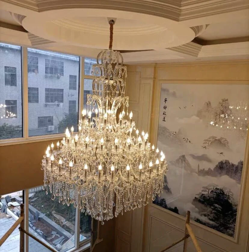 Oversized Luxury Traditional Gold/Chrome Candle Branch Crystal Chandelier - Image 8