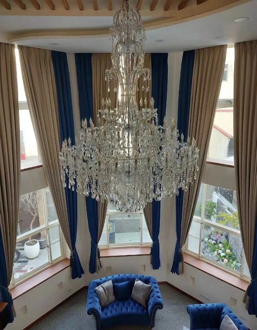 Oversized Luxury Traditional Gold/Chrome Candle Branch Crystal Chandelier - Image 9