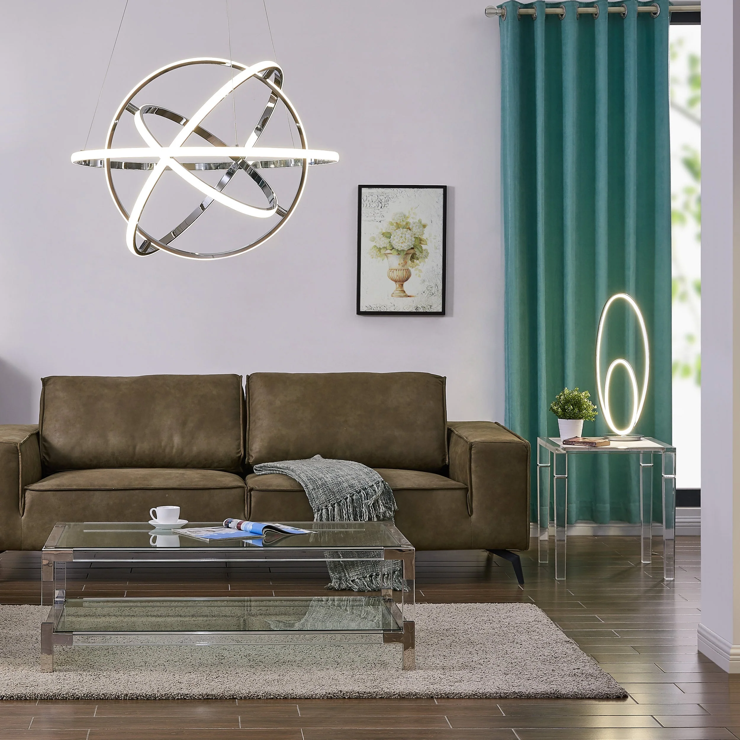 Oxford LED Adjustable Chandelier // Chrome - Image 2