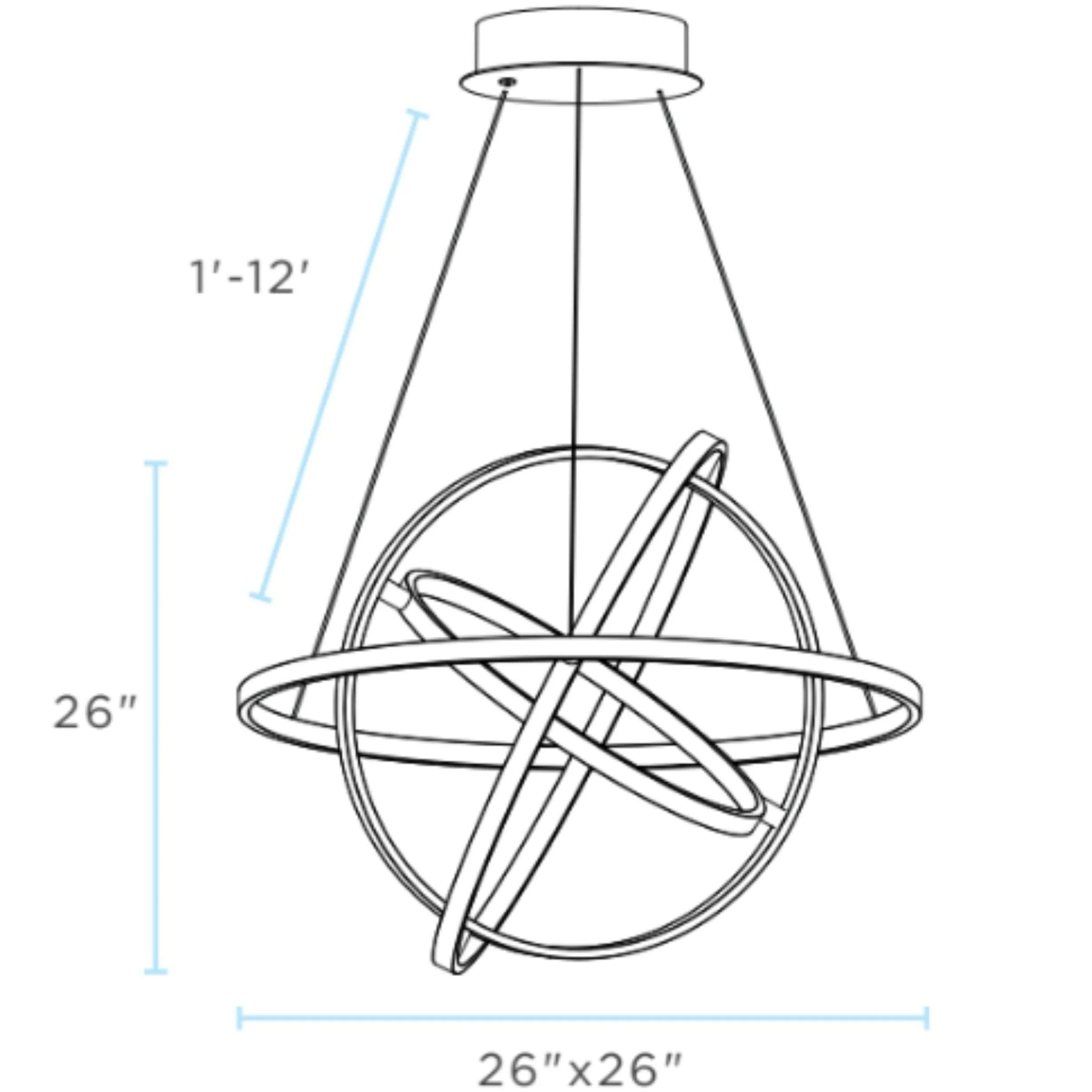 Oxford LED Adjustable Chandelier // Sandy Gold - Image 4