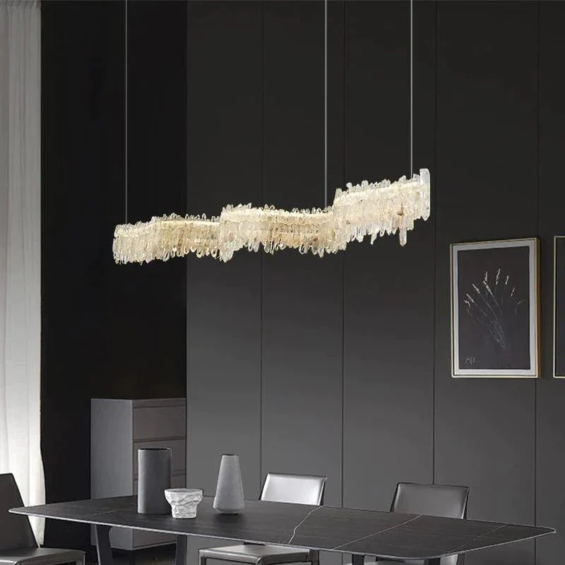Patton Modern Rock Crystal Linear Chandelier,Island Chandelier - Image 5