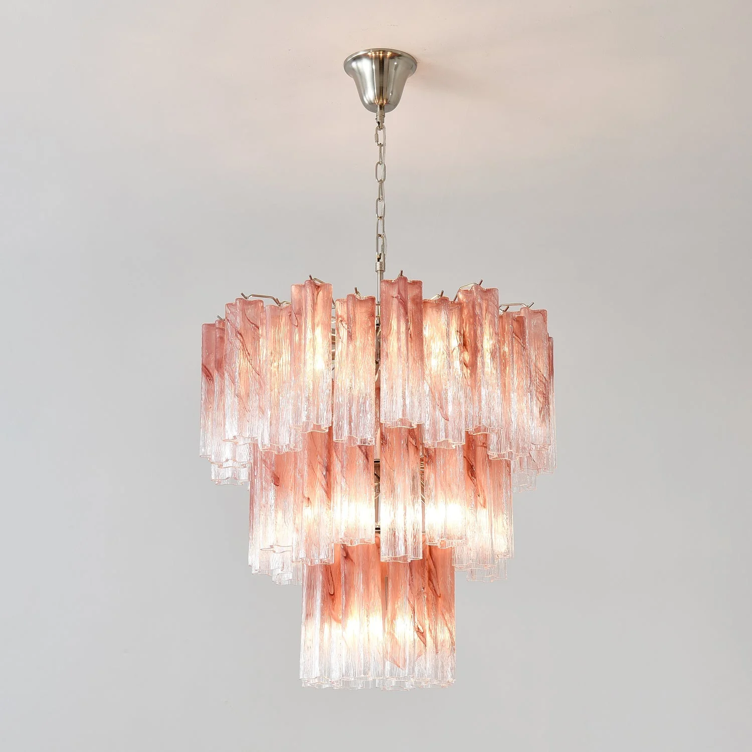 Pink Glass Tubes Chandelier - Image 14