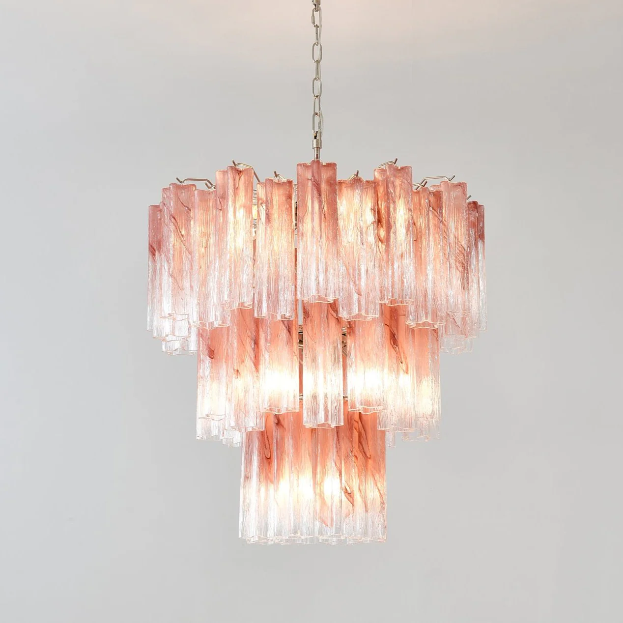 Pink Glass Tubes Chandelier - Image 16