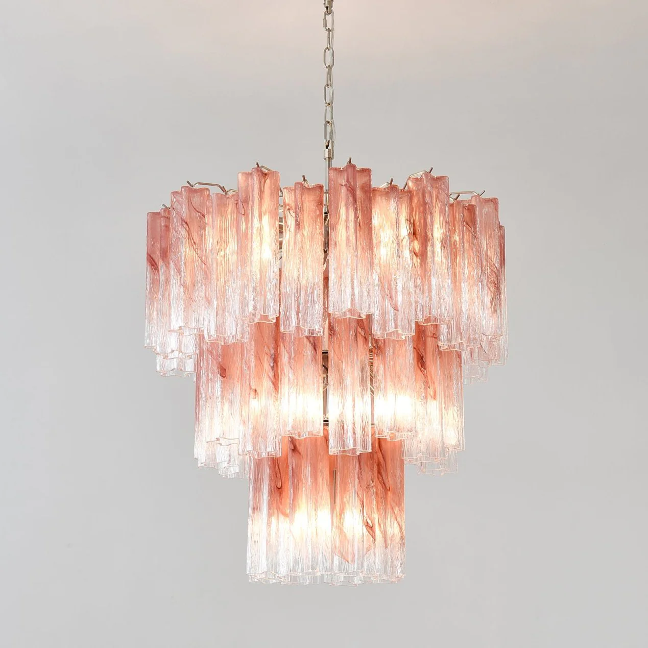 Pink Glass Tubes Chandelier - Image 2