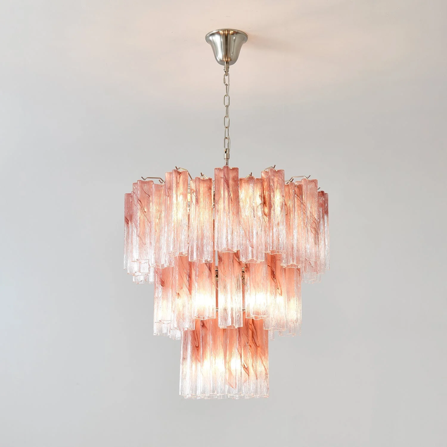 Pink Glass Tubes Chandelier - Image 6
