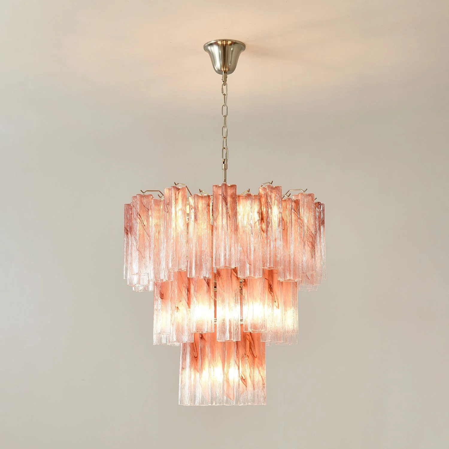Pink Glass Tubes Chandelier - Image 8