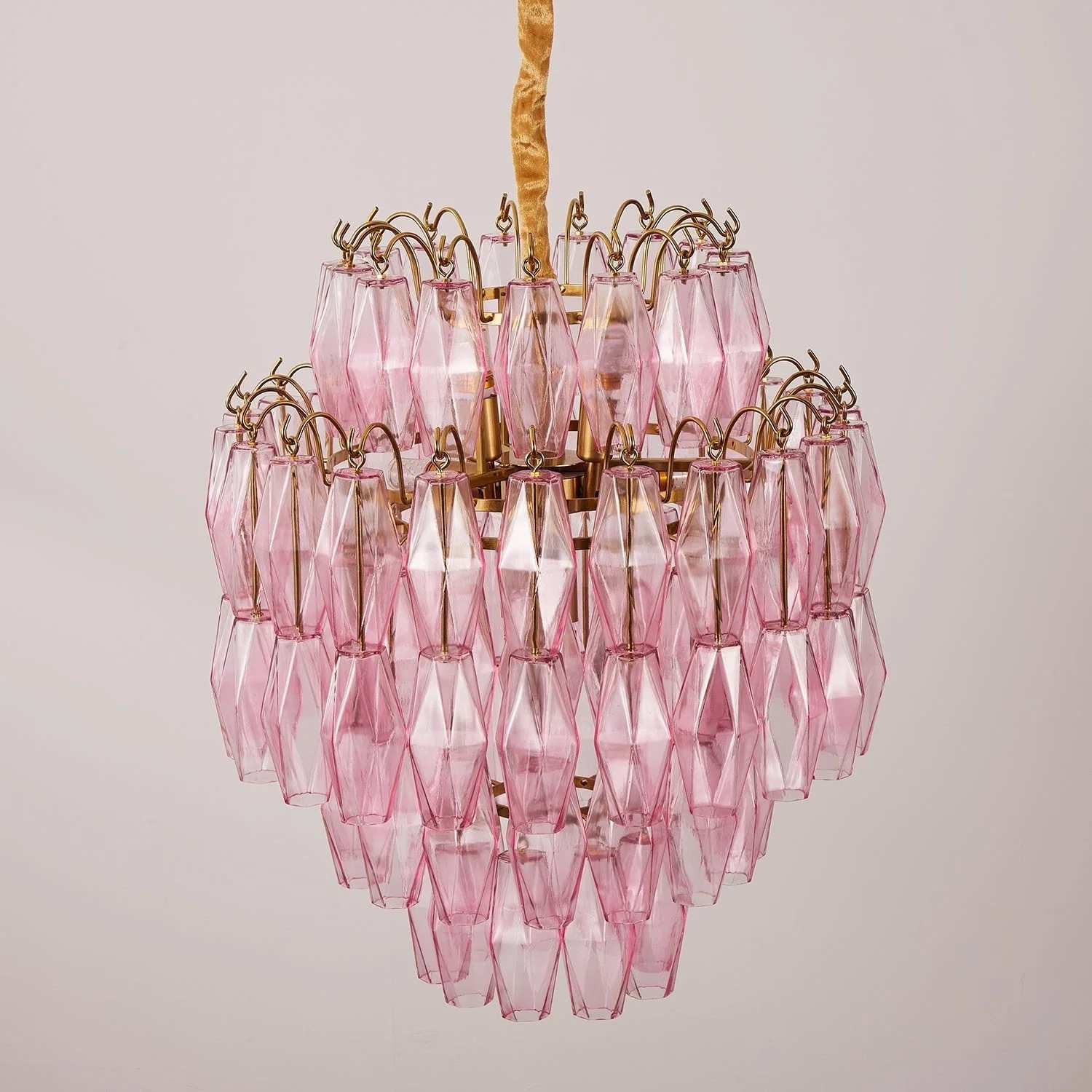 Pink Murano Glass Prism Chandelier - Image 2