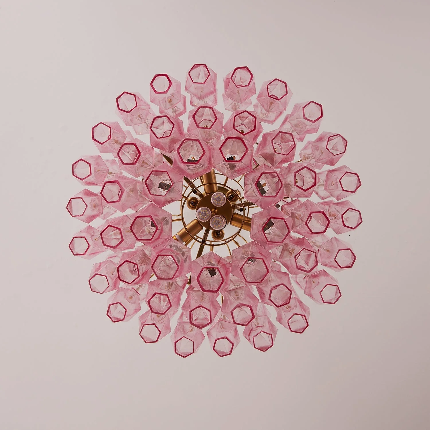 Pink Murano Glass Prism Chandelier - Image 9