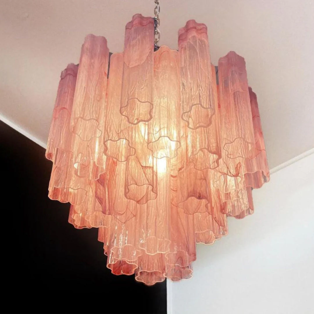 Pink Murano Glass Tronchi Chandelier - Image 13