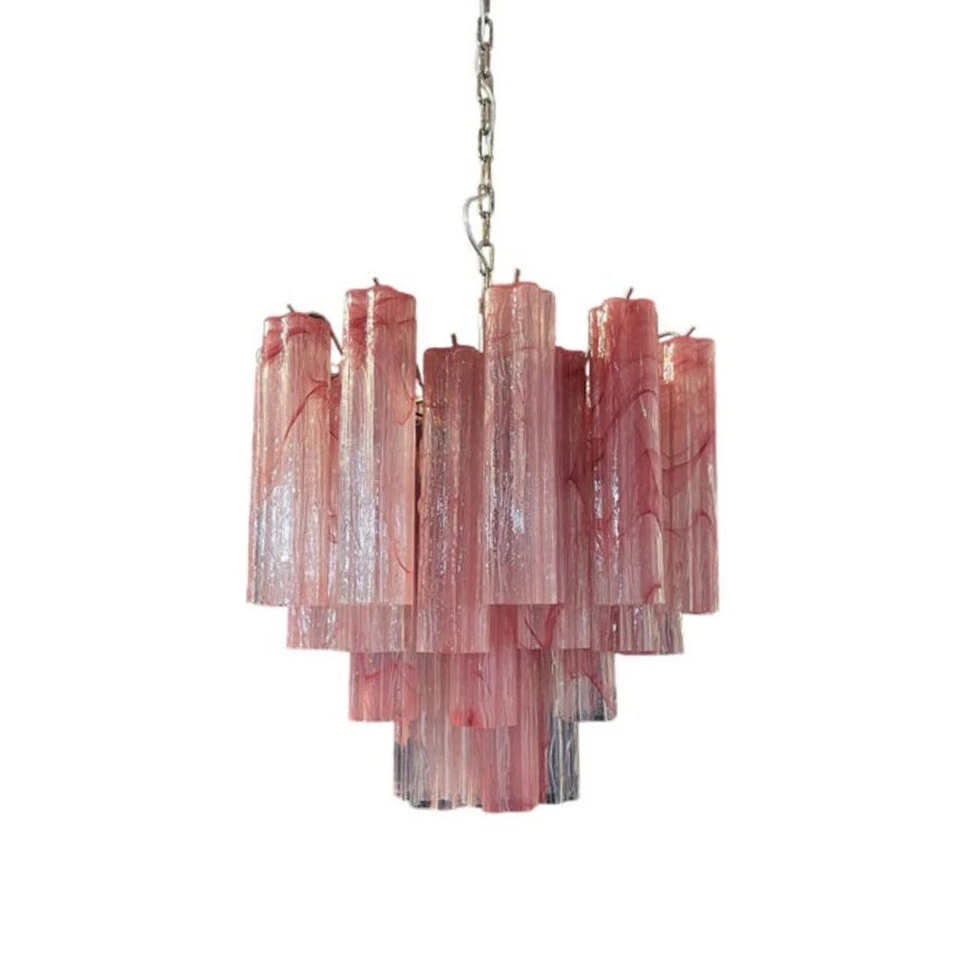 Pink Murano Glass Tronchi Chandelier - Image 19