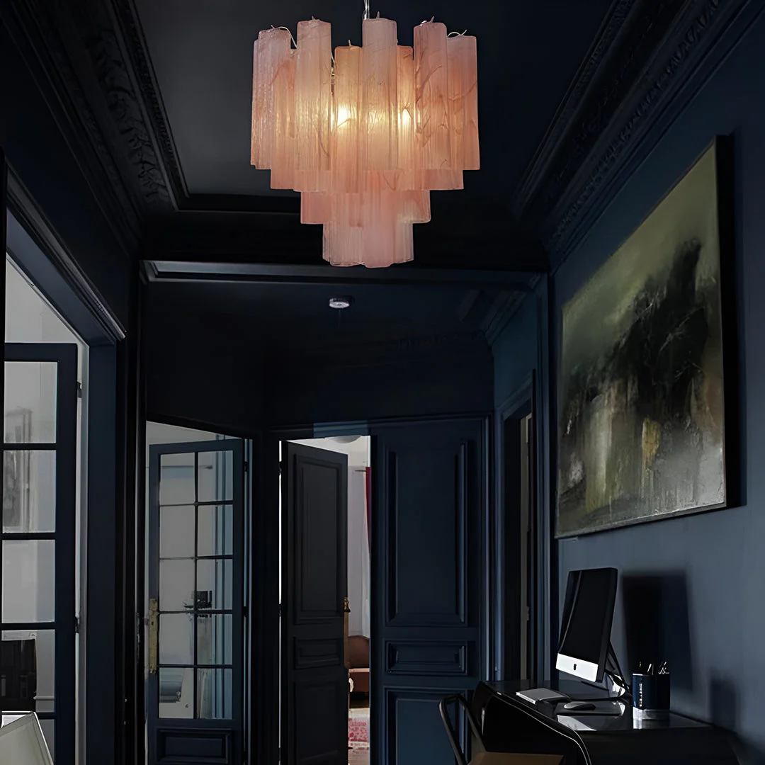 Pink Murano Glass Tronchi Chandelier - Image 3
