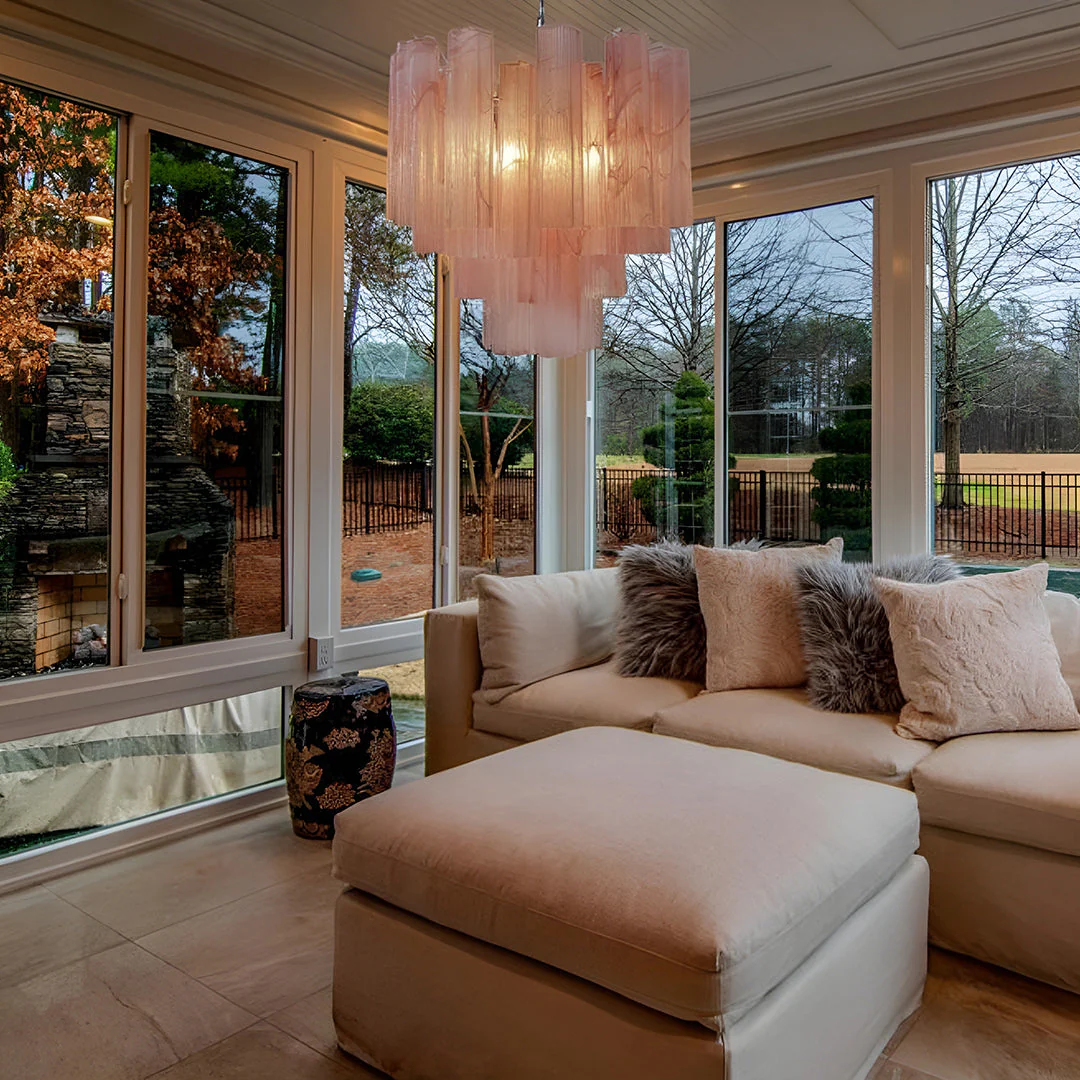 Pink Murano Glass Tronchi Chandelier - Image 4