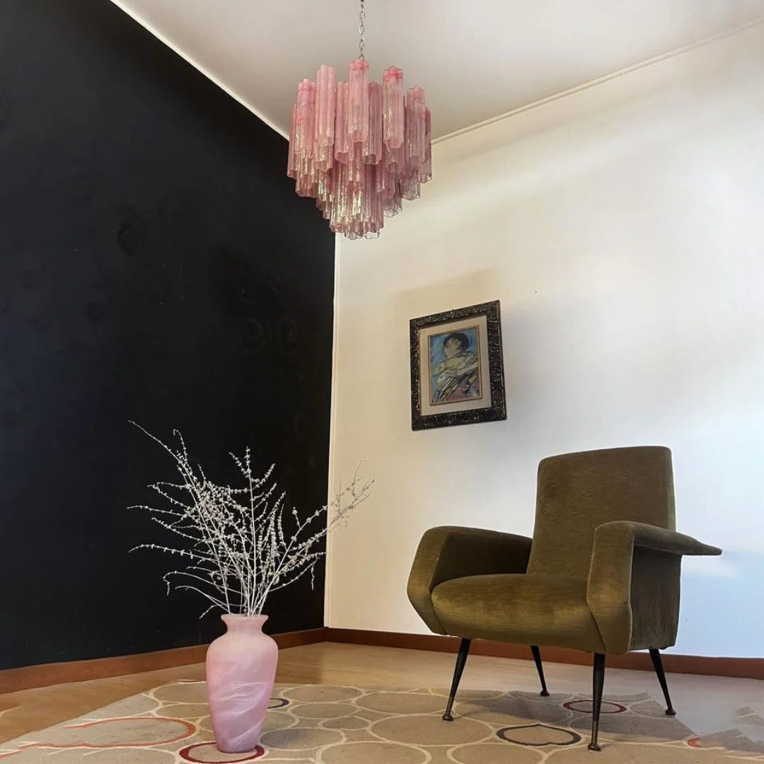 Pink Murano Glass Tronchi Chandelier - Image 5