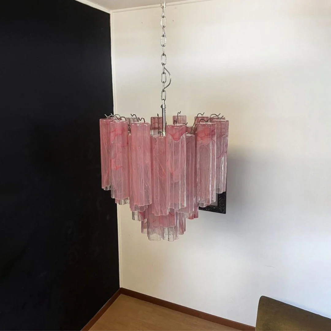 Pink Murano Glass Tronchi Chandelier - Image 6