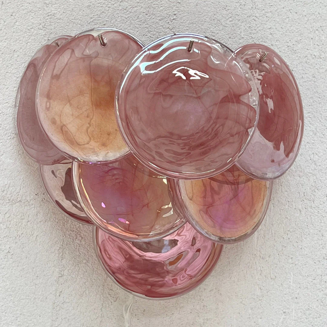 Pink Vintage Murano Glass Wall Lamp - Image 10