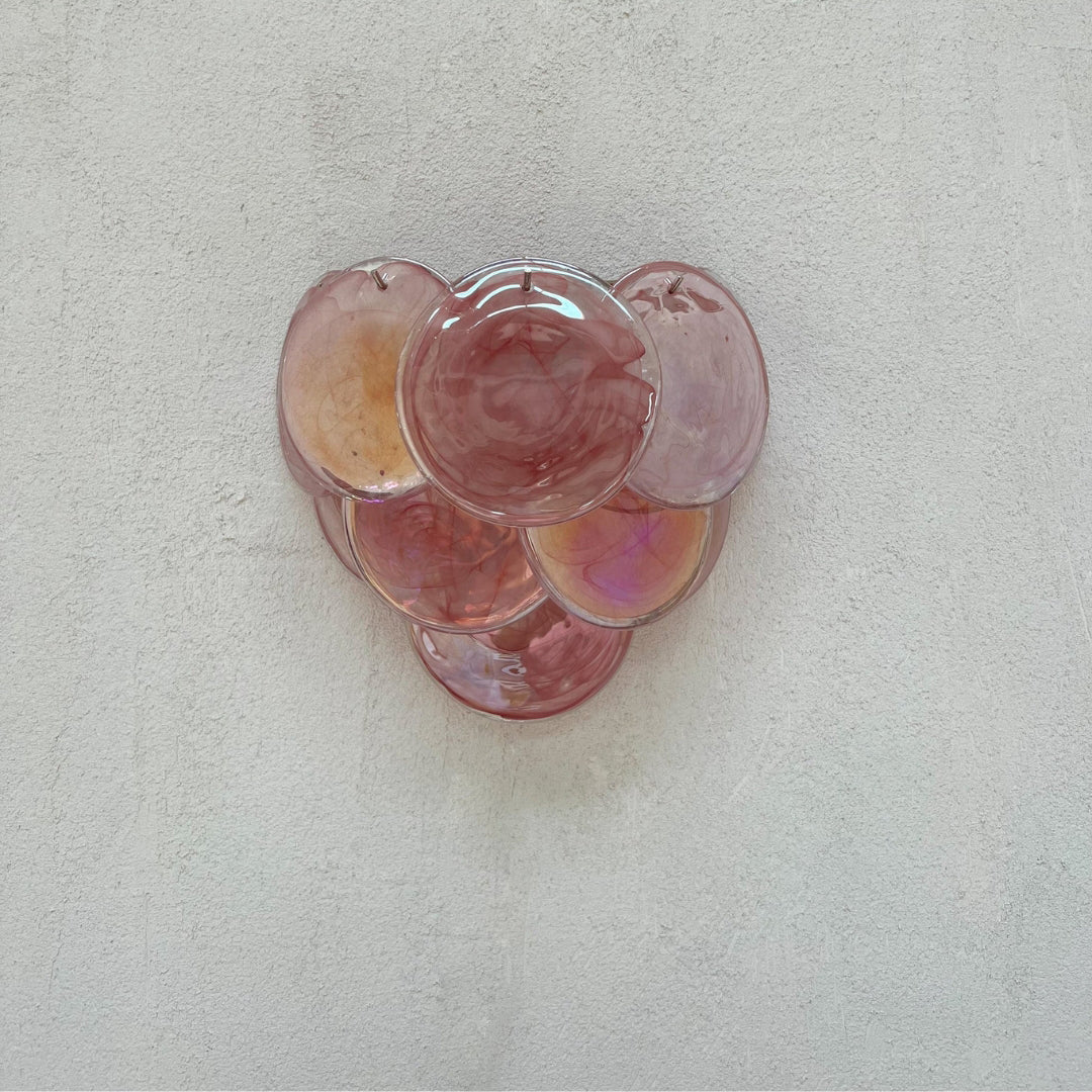 Pink Vintage Murano Glass Wall Lamp - Image 11