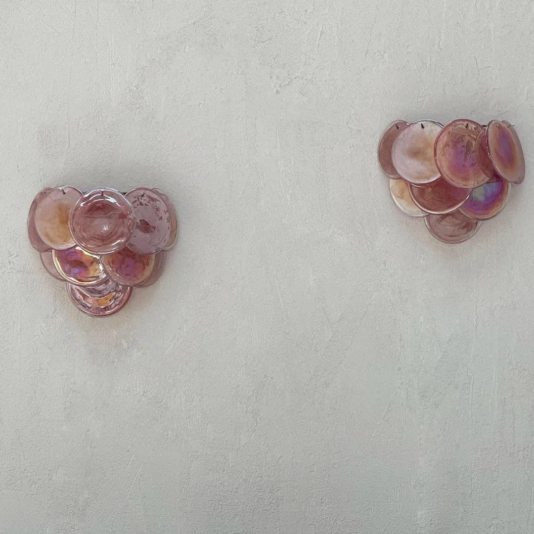 Pink Vintage Murano Glass Wall Lamp - Image 12