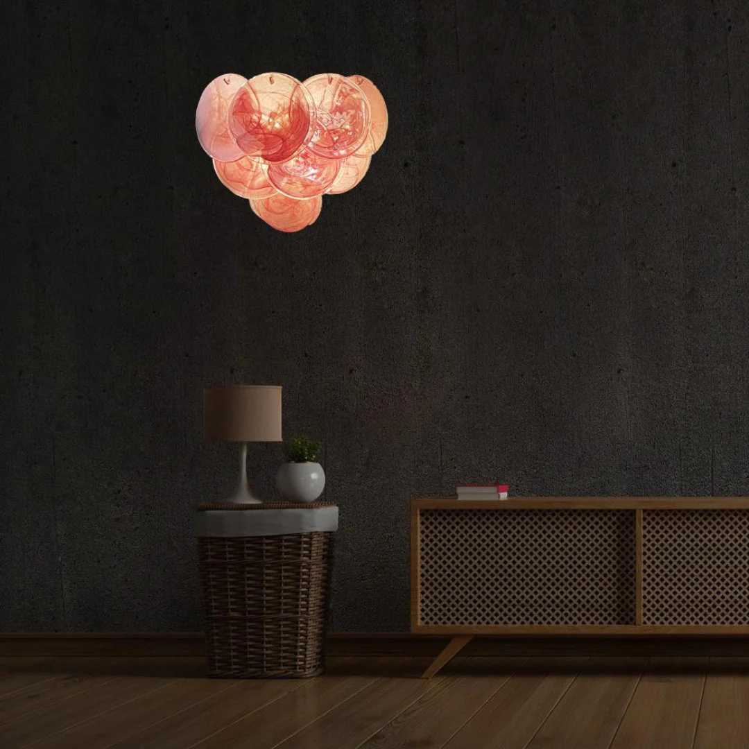 Pink Vintage Murano Glass Wall Lamp - Image 4