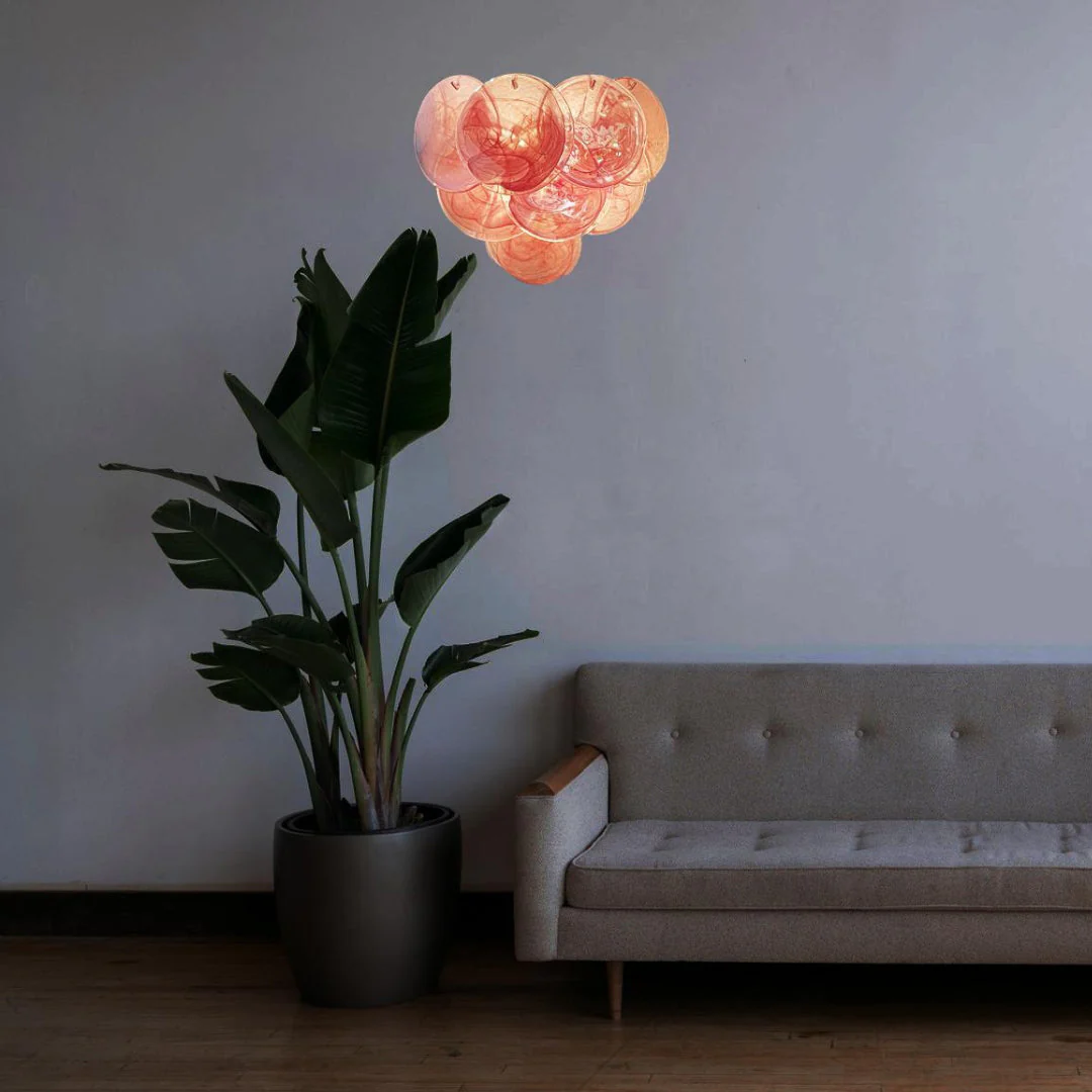 Pink Vintage Murano Glass Wall Lamp - Image 8