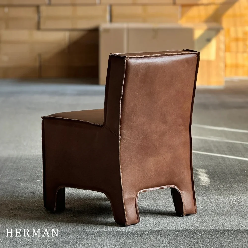 Playful Leather Dining Chair - Image 3