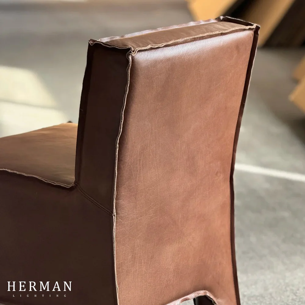 Playful Leather Dining Chair - Image 4