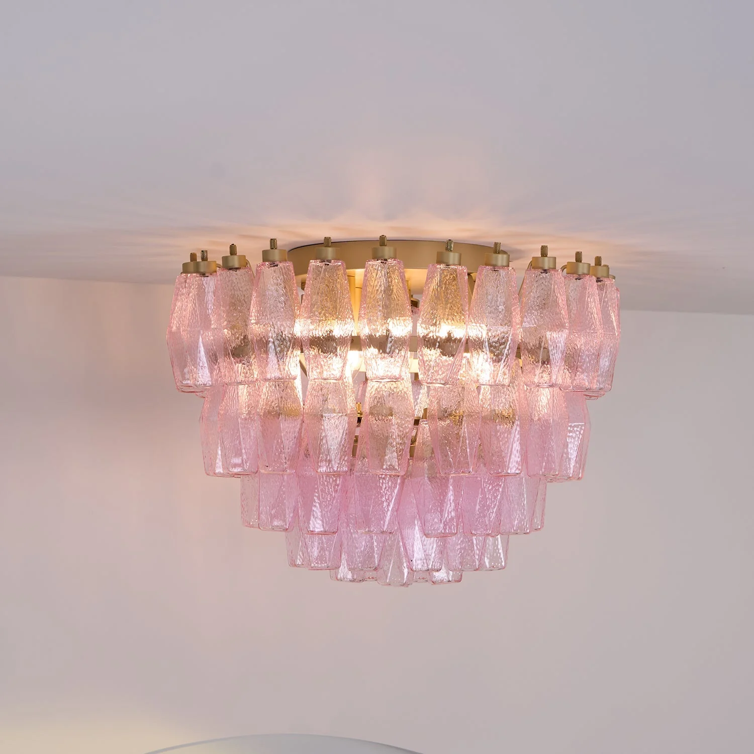 Poliedri Murano Pink Ceiling Light - Image 13