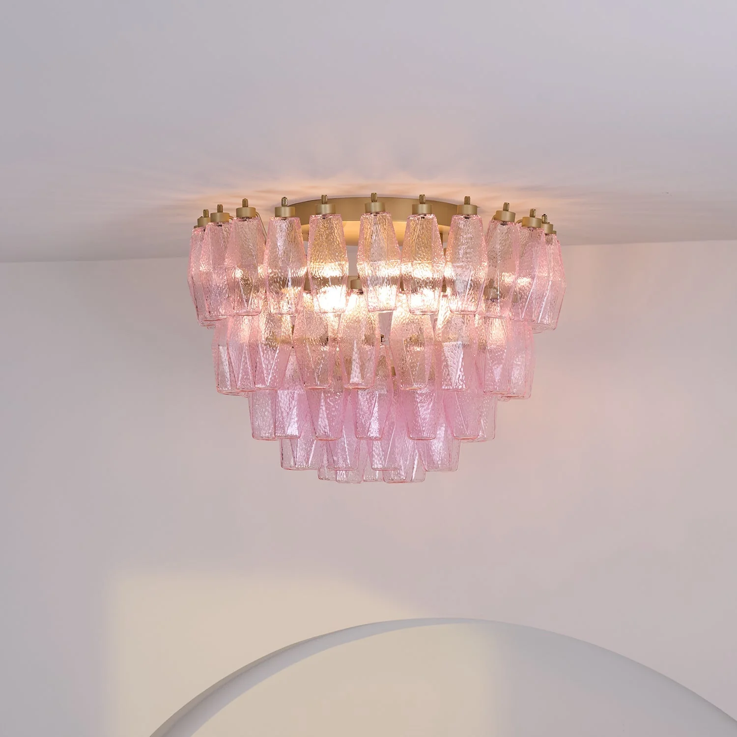 Poliedri Murano Pink Ceiling Light - Image 27