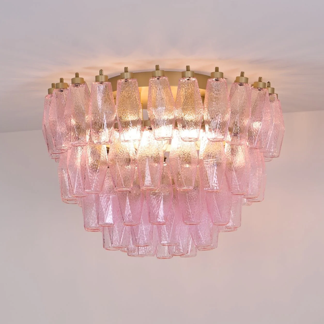 Poliedri Murano Pink Ceiling Light - Image 4