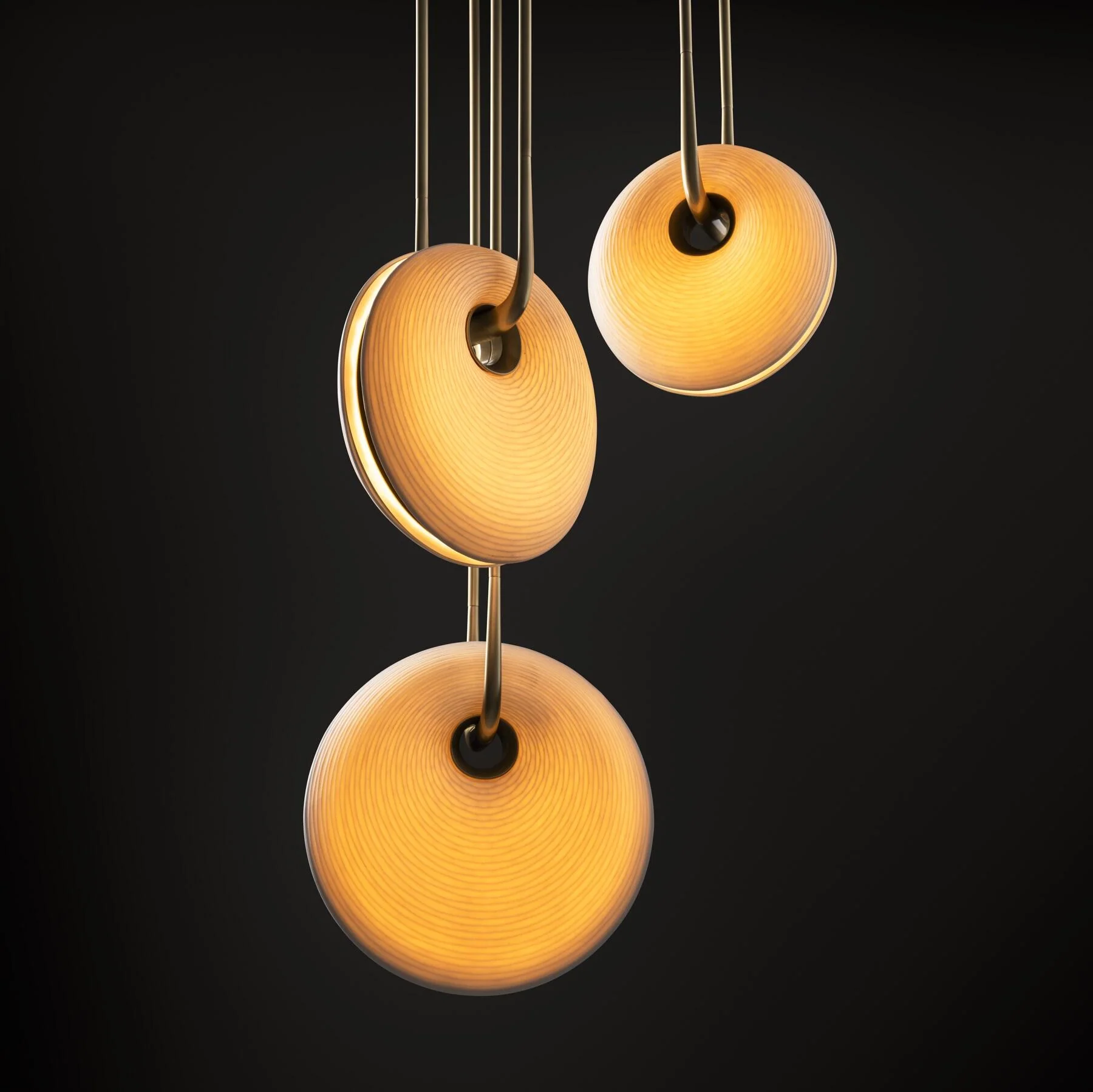 Porcelain Torus Chandelier 24''D - Image 3