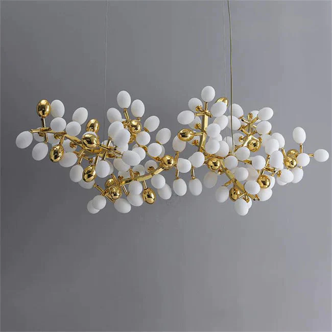 Post Modern Linear Grape Branch Chandelier Over Dining Table - Image 8