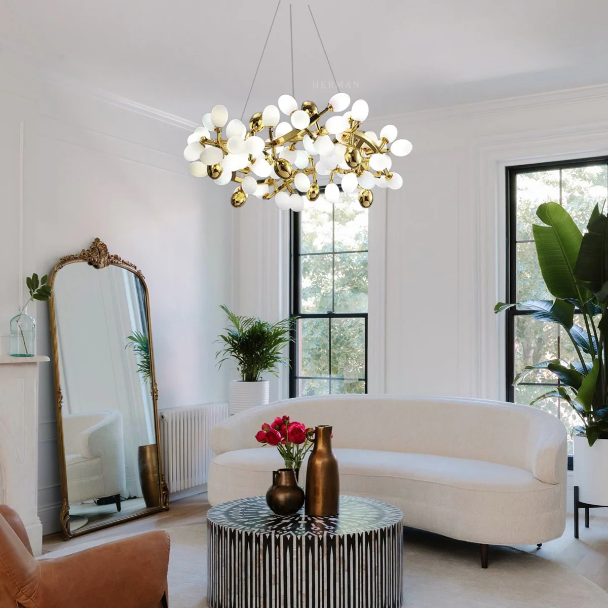 Post Modern Round Grape Branch Chandelier - Image 2