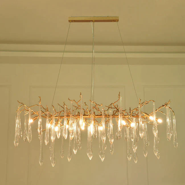 Postmodern Crystal Creative Linear Branch Chandelier - Image 2