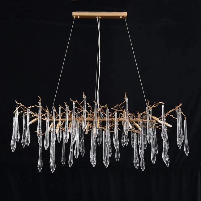 Postmodern Crystal Creative Linear Branch Chandelier - Image 3