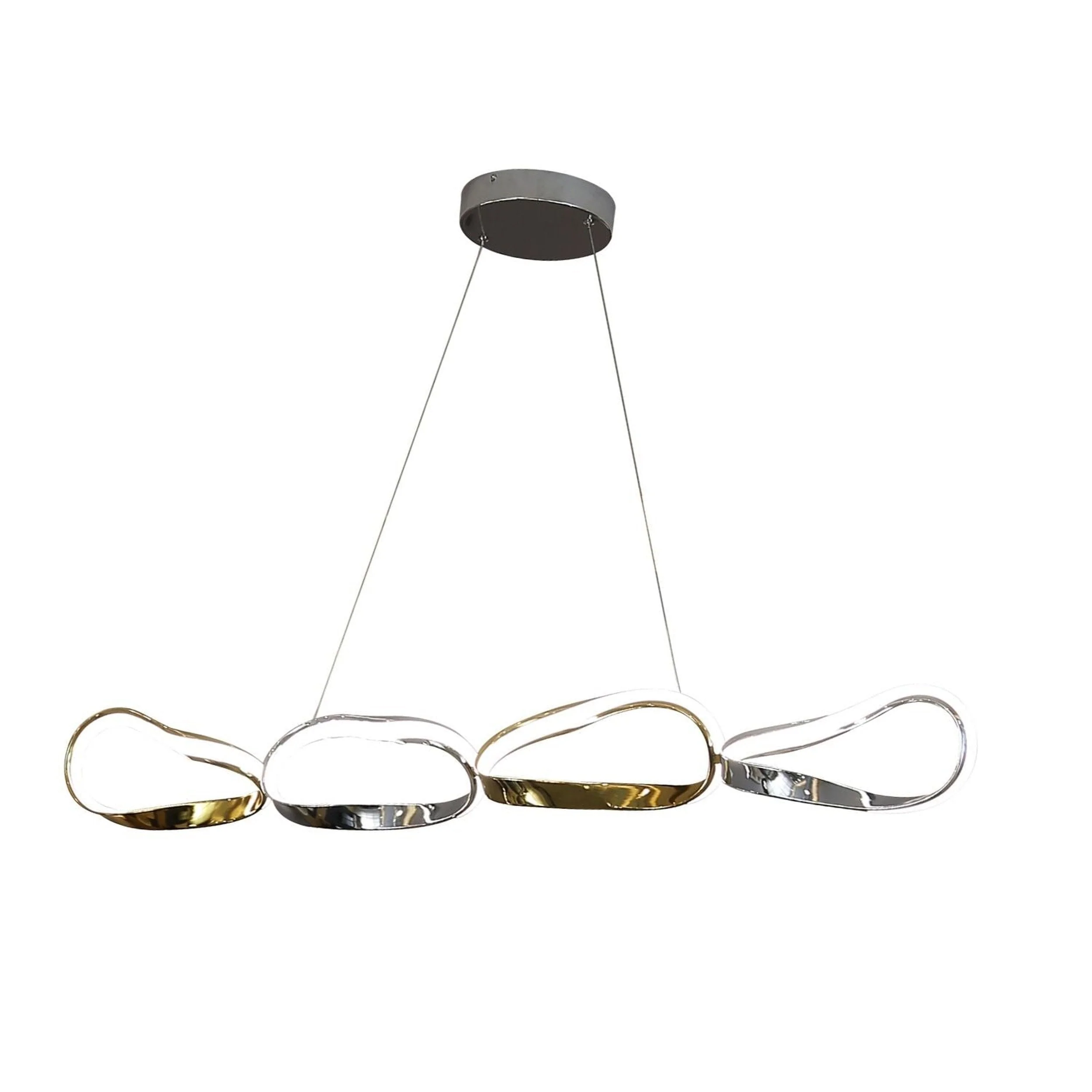 Prague Horizontal Chandelier // Gold & Chrome - Image 4