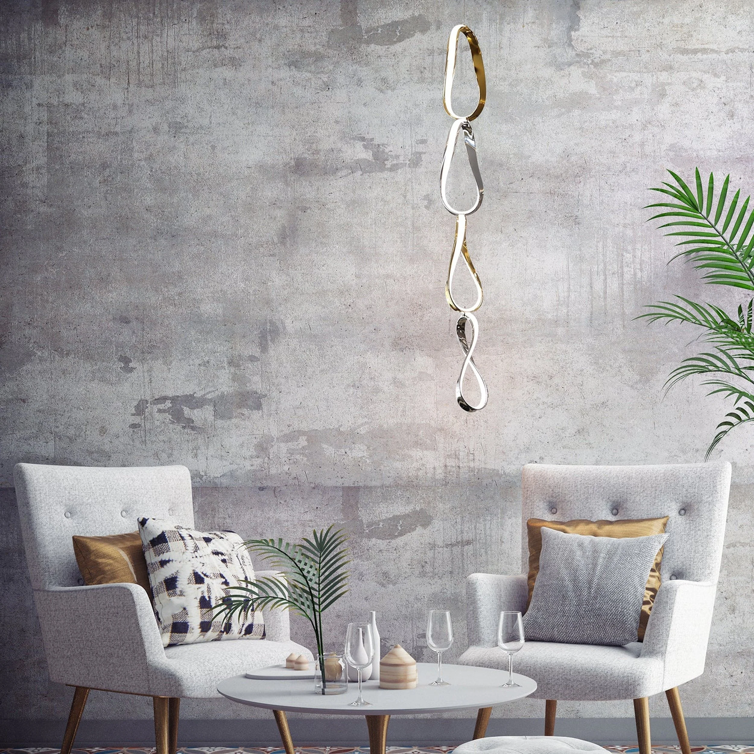 Prague Vertical Chandelier // Gold & Chrome - Image 2