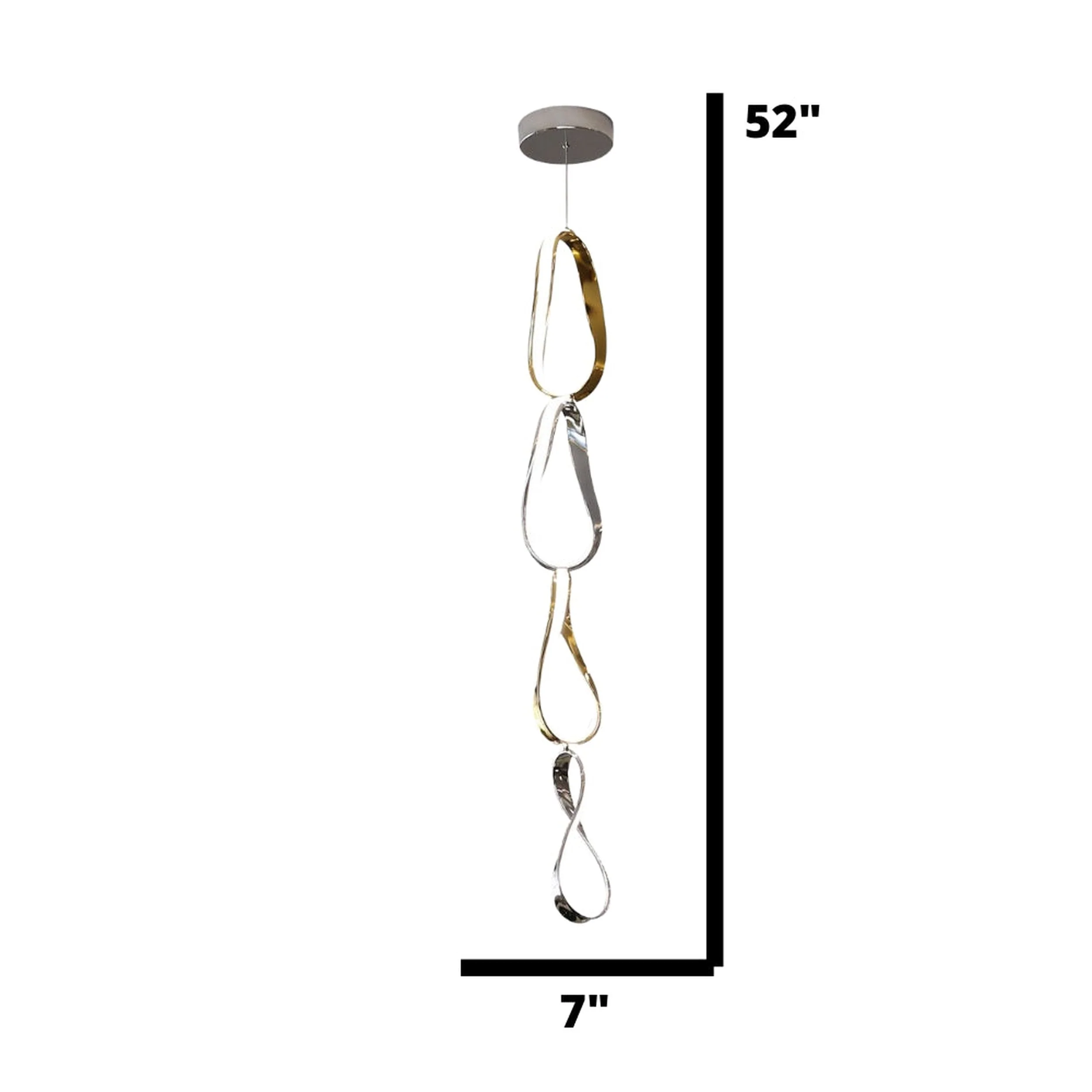 Prague Vertical Chandelier // Gold & Chrome - Image 6